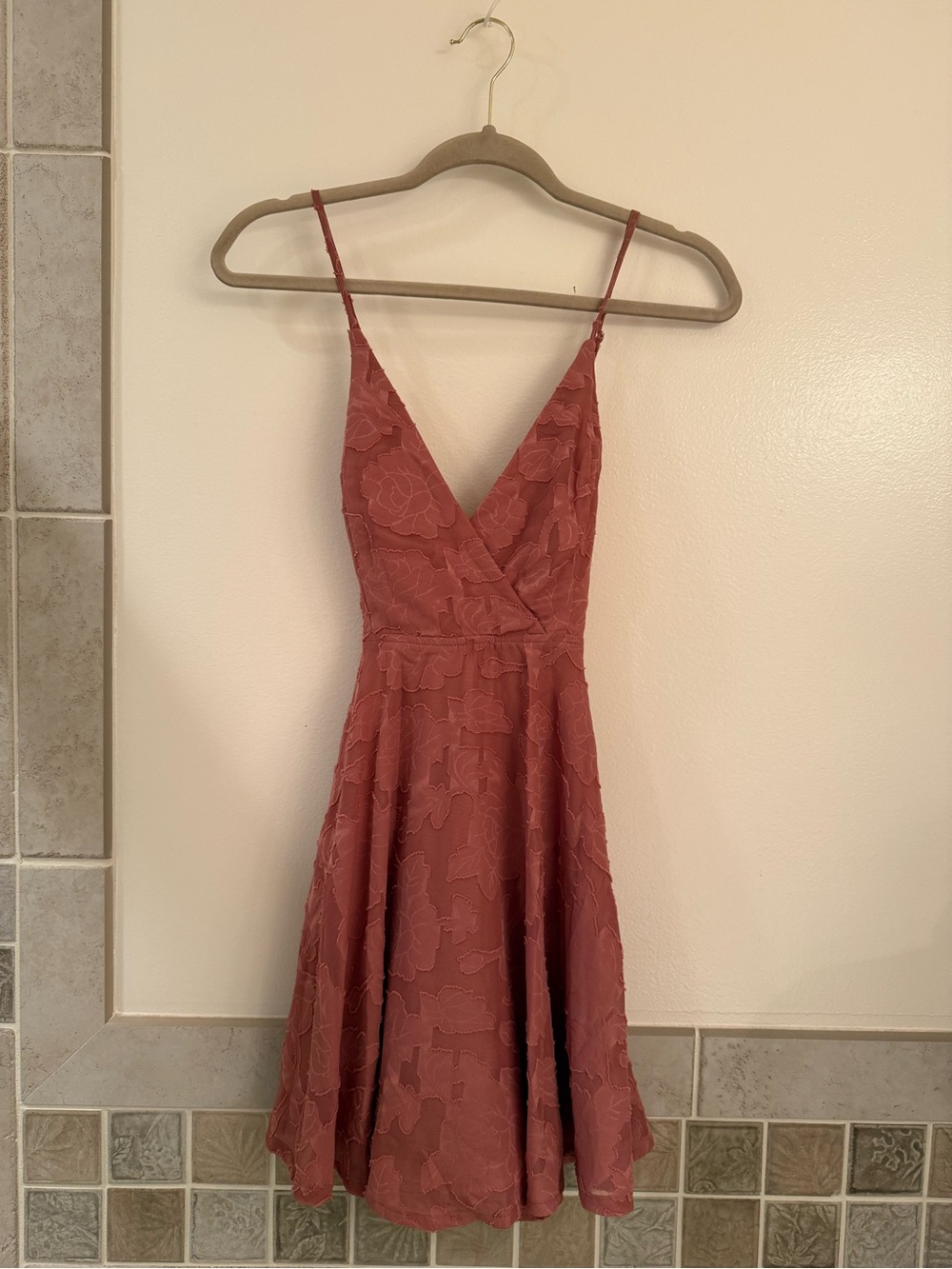 Lulu's Dusty Rose Floral Lace Cocktail Dress
